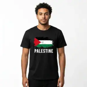 T Shirt Drapeau Palestine – coloris noir