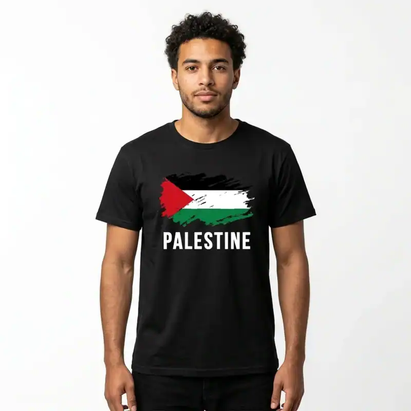 T Shirt Drapeau Palestine – coloris noir
